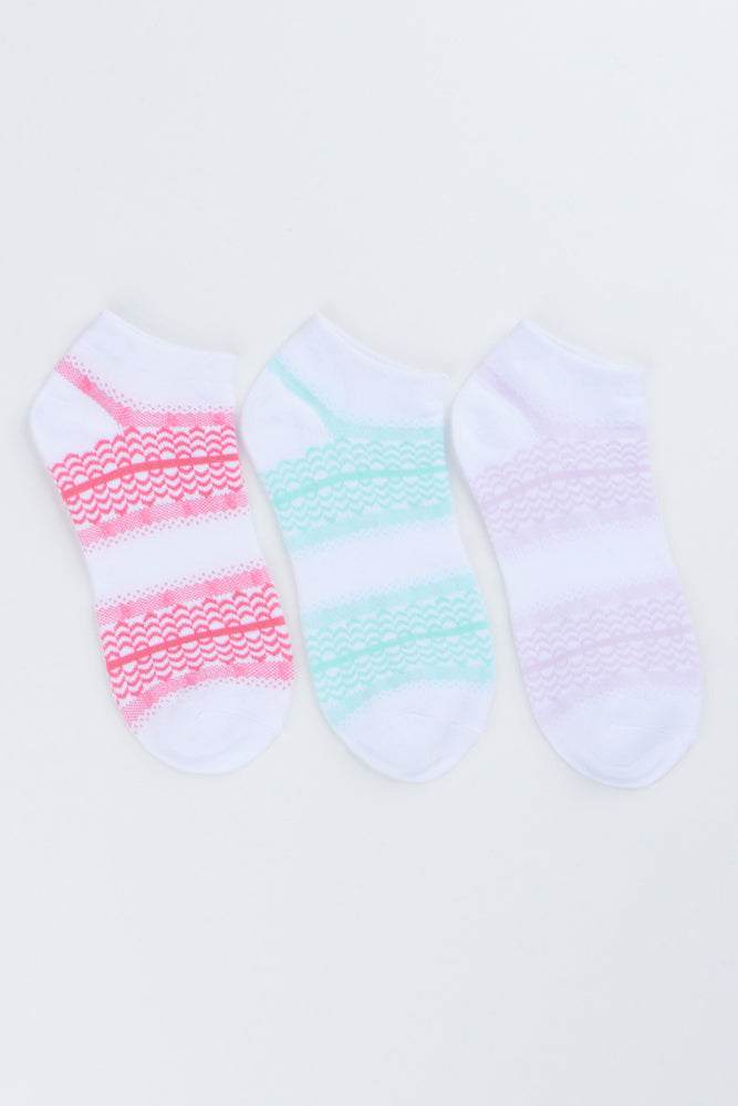 3 Pack Patterned Low Cut Socks