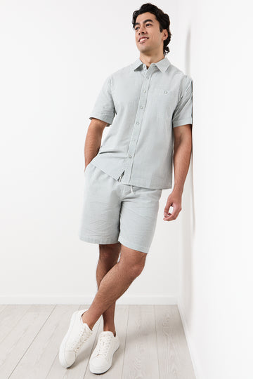 Sage Stripe Seersucker Shorts