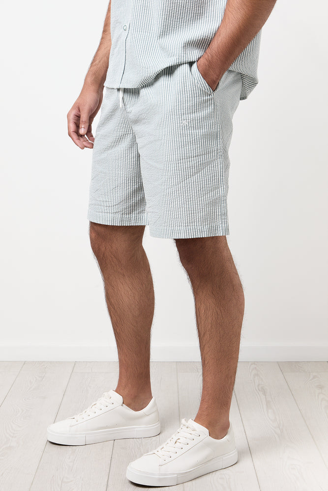 Sage Stripe Seersucker Shorts (1)