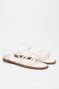 White Strappy Flat Sandals
