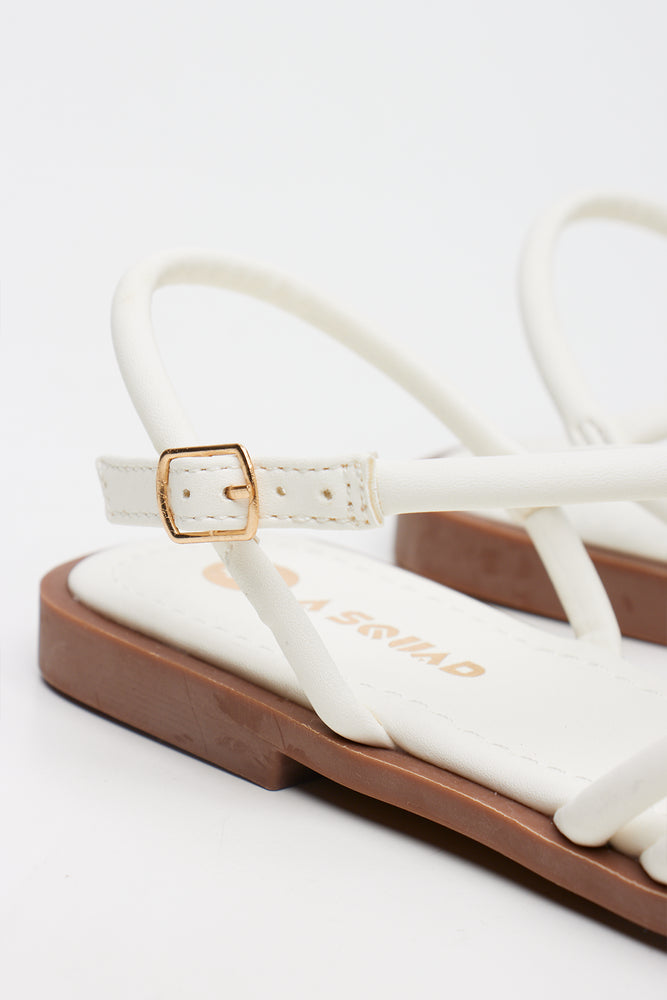 White Strappy Flat Sandals (3)