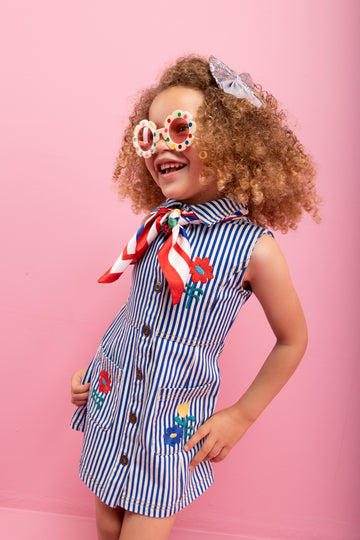 ME&B Striped Denim Dress