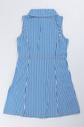 ME&B Striped Floral Embroidered Denim Dress (2)