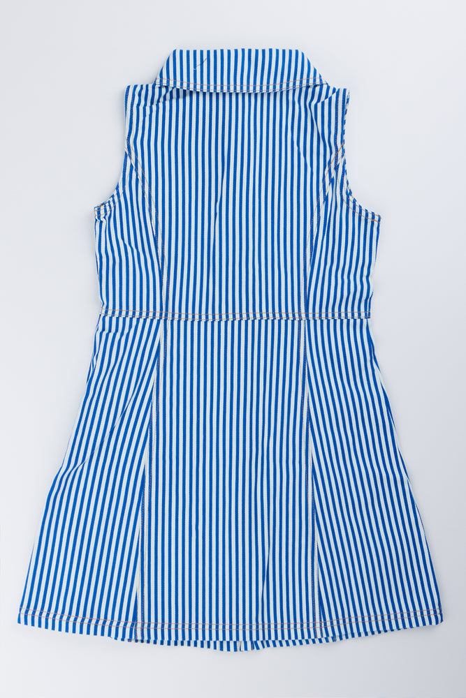 ME&B Striped Floral Embroidered Denim Dress (2)