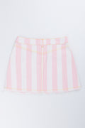 ME& B Striped Denim Skirt With Flower (2)