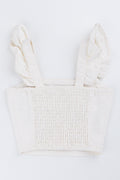ME&B Embroidered Floral Cream Denim Top (2)