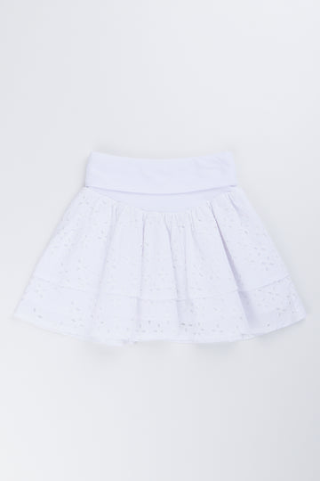 White Anglaise Ra Ra Skirt