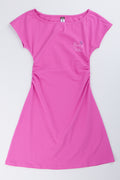 Pink Side Ruched Aline Dress