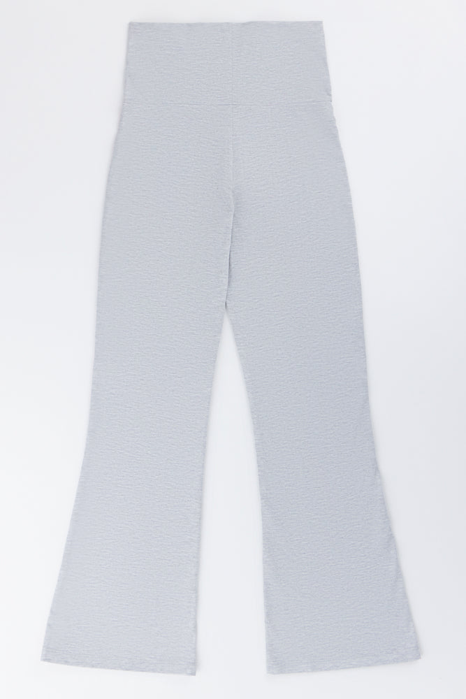 Grey Flare Leggings With Pink Stripes (3)
