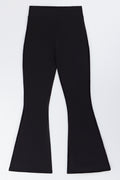 Black Iconic Print Flare Pants (3)