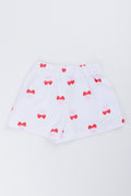 White Cherry Print Woven Shorts (2)