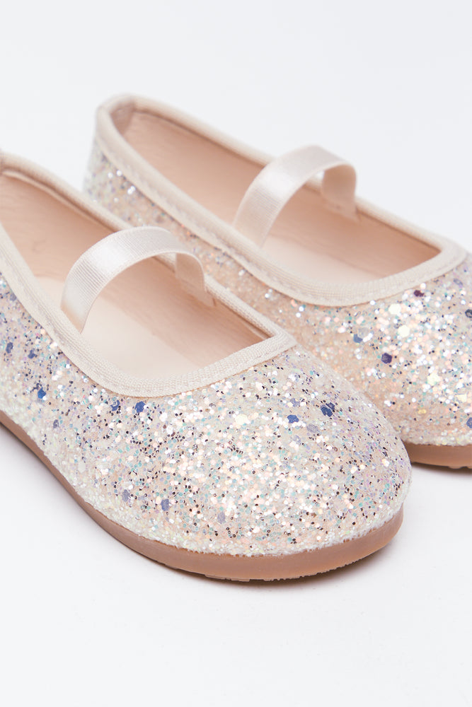 Silver Glitter Ballet Pumps (2)