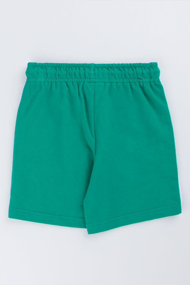 Green NY Print Fleece Shorts (2)