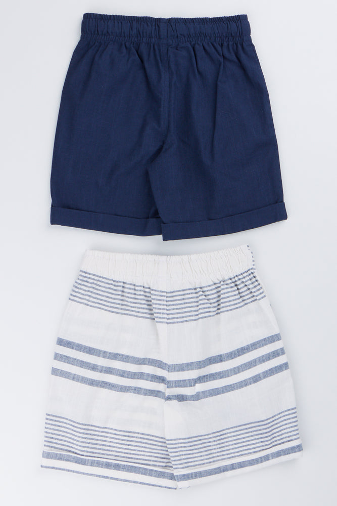 2 Pack Linen Look Shorts (2)