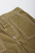 Olive Contrast Stitch Cargo Pants (1)