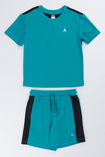 Teal Sporty Short and T-Shirt Set