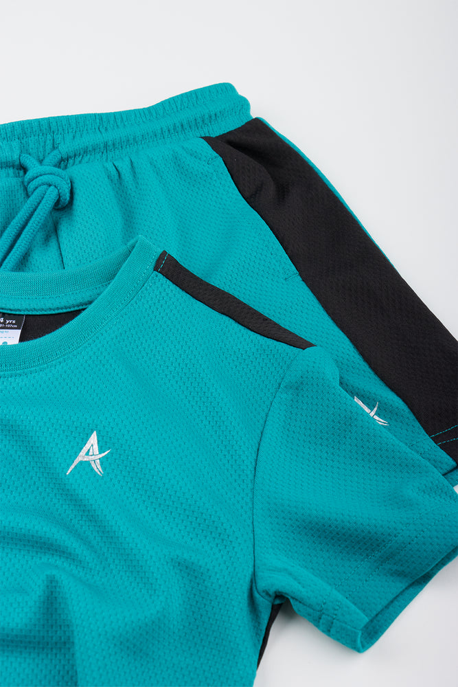 Teal Sporty Short and T-Shirt Set (1)