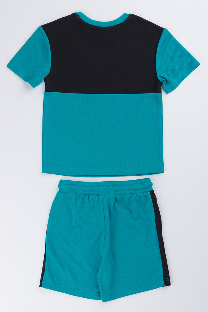 Teal Sporty Short and T-Shirt Set (2)