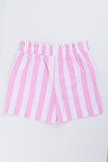 Pink Striped Woven Cotton Shorts (2)