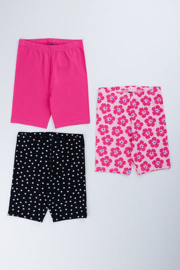 3 Pack Printed Cycle Shorts