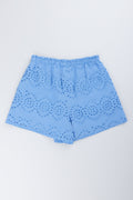 Blue Eyelet Woven Shorts (2)