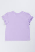 Lilac Frill Sleeve Basic T-Shirt (2)