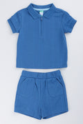 Textured Golfer & Shorts Set