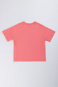 Coral Oversized Graphic T-Shirt (2)