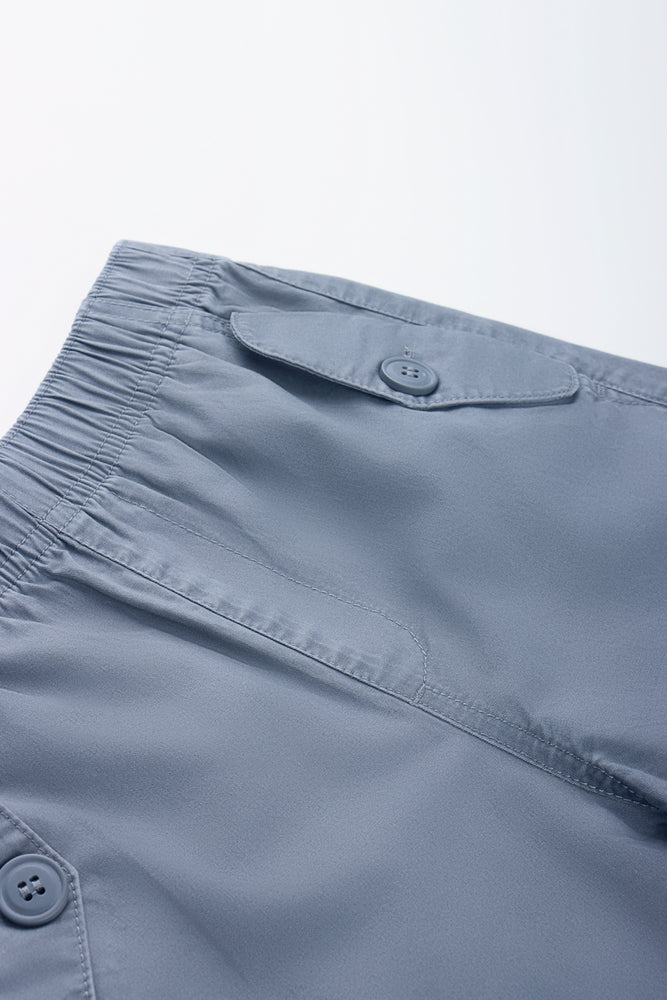 Washed Grey Cargo Utility Shorts (1)