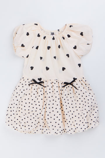 Heart Print Bubble Dress