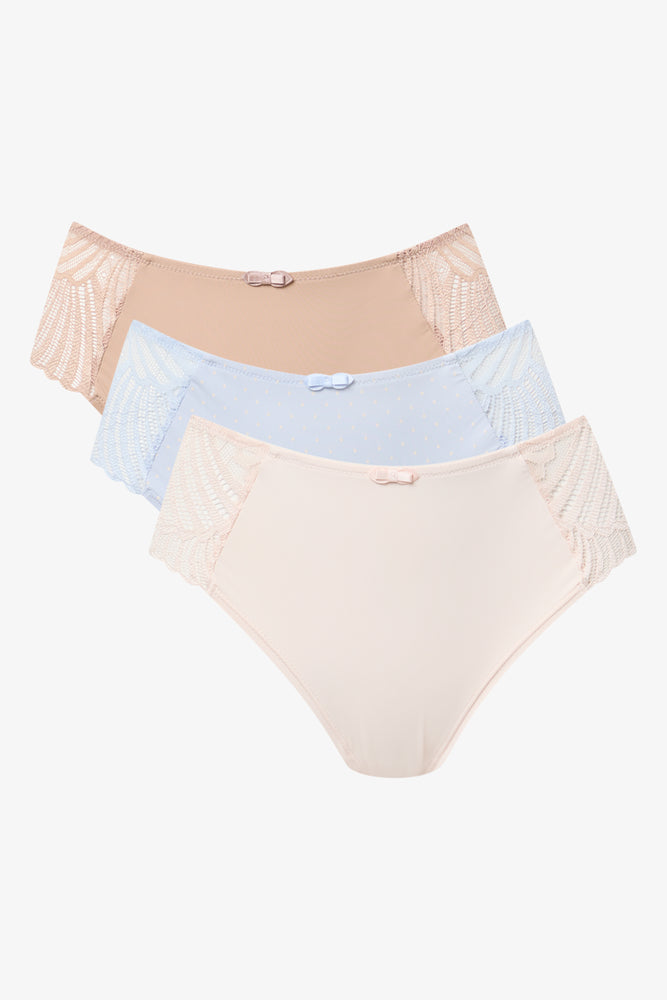 3 Pack Microfibre Lace Boyleg Briefs (1)