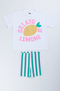Lemon Print Oversized Tee Short Set