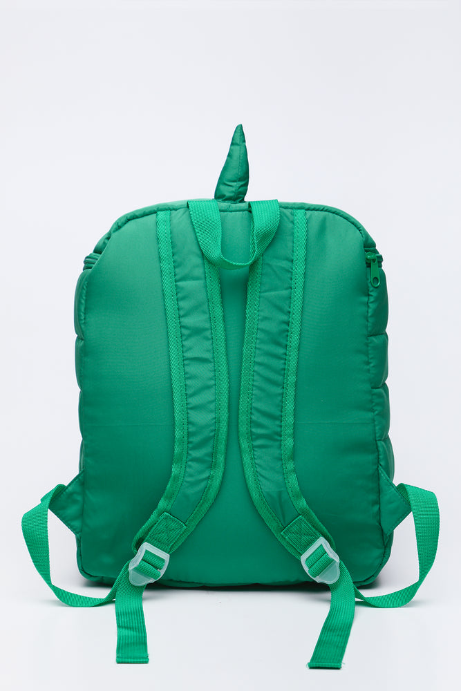 Green Dinosaur Novelty Puffer Backpack (1)