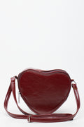 Burgundy Heart Shaped Crossbody Bag