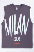 Charcoal Milan Sleeveless Muscle T-Shirt