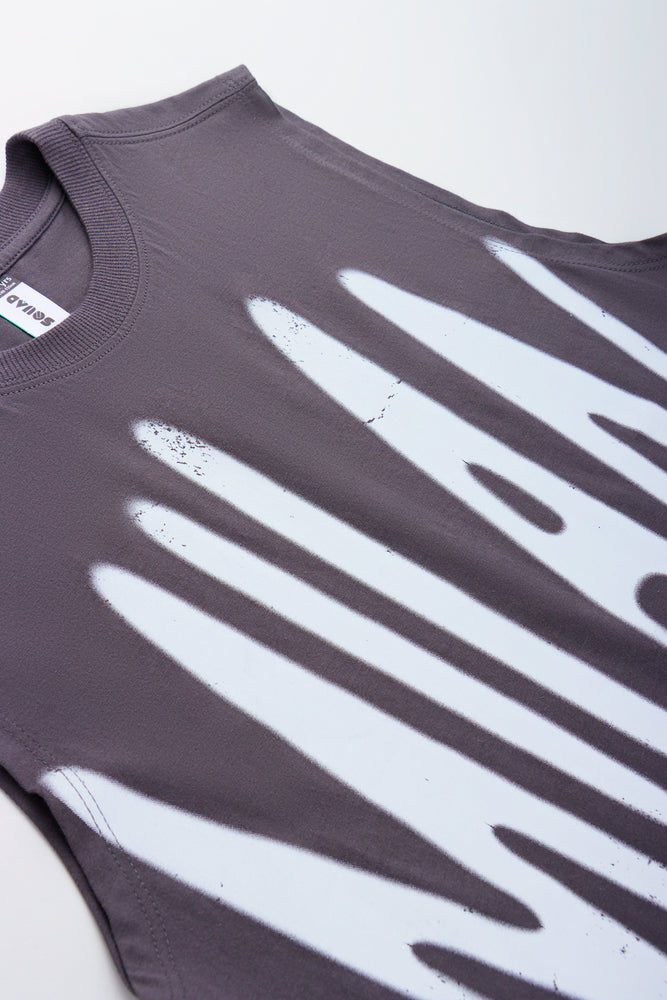 Charcoal Milan Sleeveless Muscle T-Shirt (1)