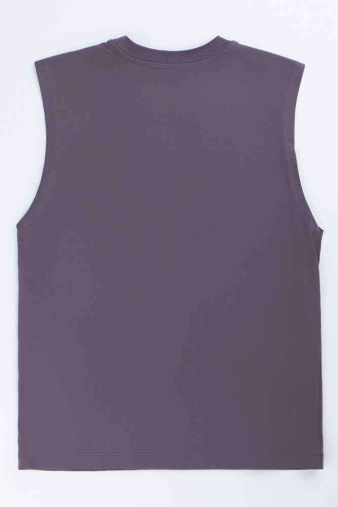Charcoal Milan Sleeveless Muscle T-Shirt (2)