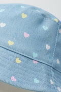 Heart Denim Bucket Hat & Sunglasses Set (1)