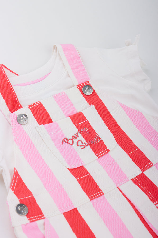 Striped Berry Dungaree Set (1)