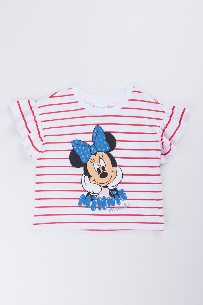 Minnie Mouse Striped Flutter T-Shirt
