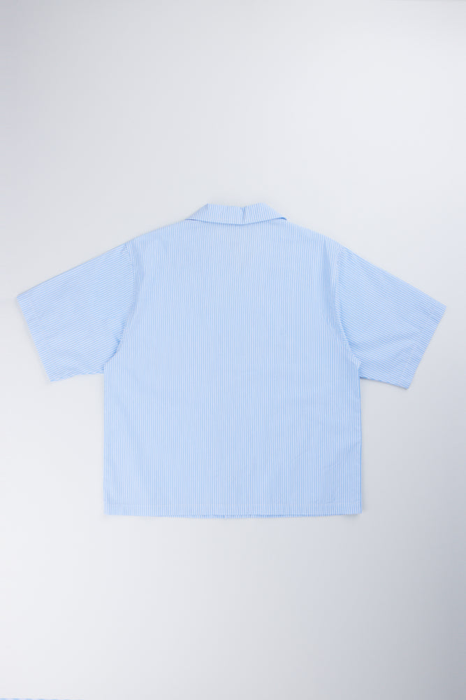 Blue Striped Short Sleeve Shirt (2)