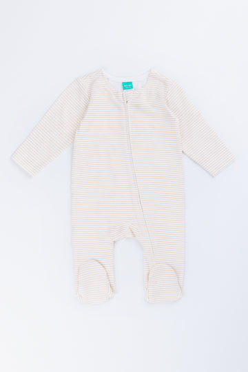 Striped Cotton Footed Sleepsuit