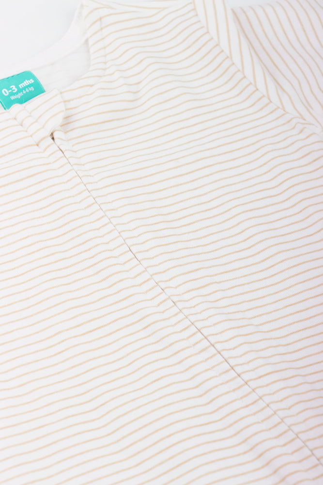 Striped Cotton Footed Sleepsuit (1)