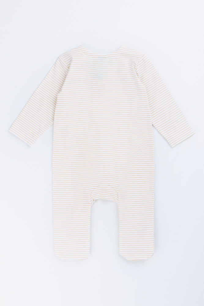 Striped Cotton Footed Sleepsuit (2)
