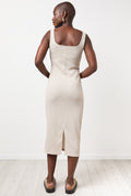 Textured Ecru Midi Dress (2)