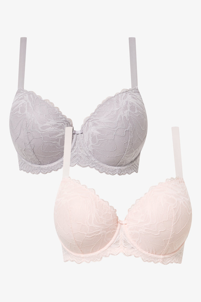 2 Pack Balconette Lace Bras