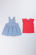 Stripe Heart Print Pinni Set (3)