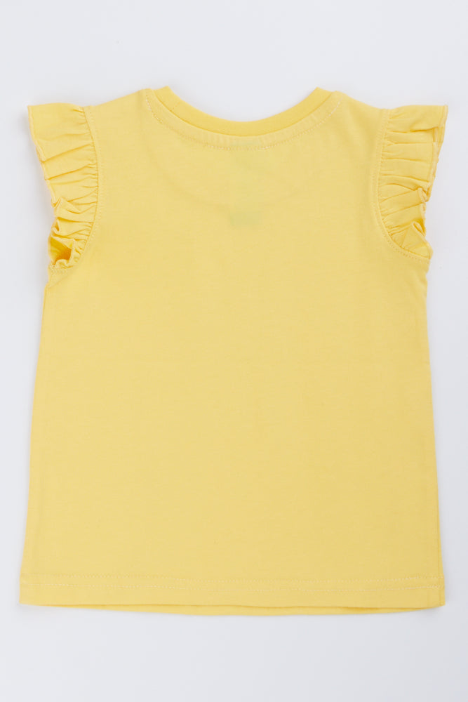 Yellow Frill Sleeve Vest (2)