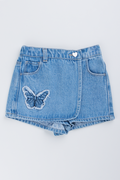 Blue Butterfly Denim Skort