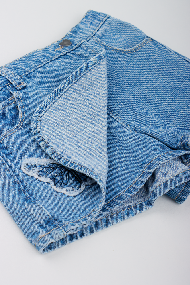 Blue Butterfly Denim Skort (1)